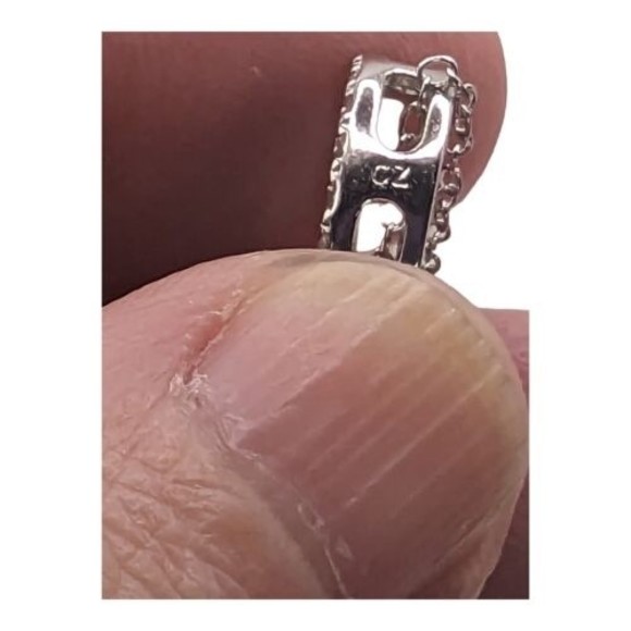 925 Halo CZ Cubic Zirconia Pendant Necklace 16" with 2" ext Open Circle Sterling - Picture 3 of 12